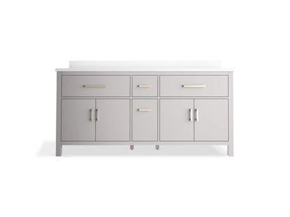 KOHLER K-40642-BD1 Kresla 72" bathroom vanity cabinet with sinks and quartz top