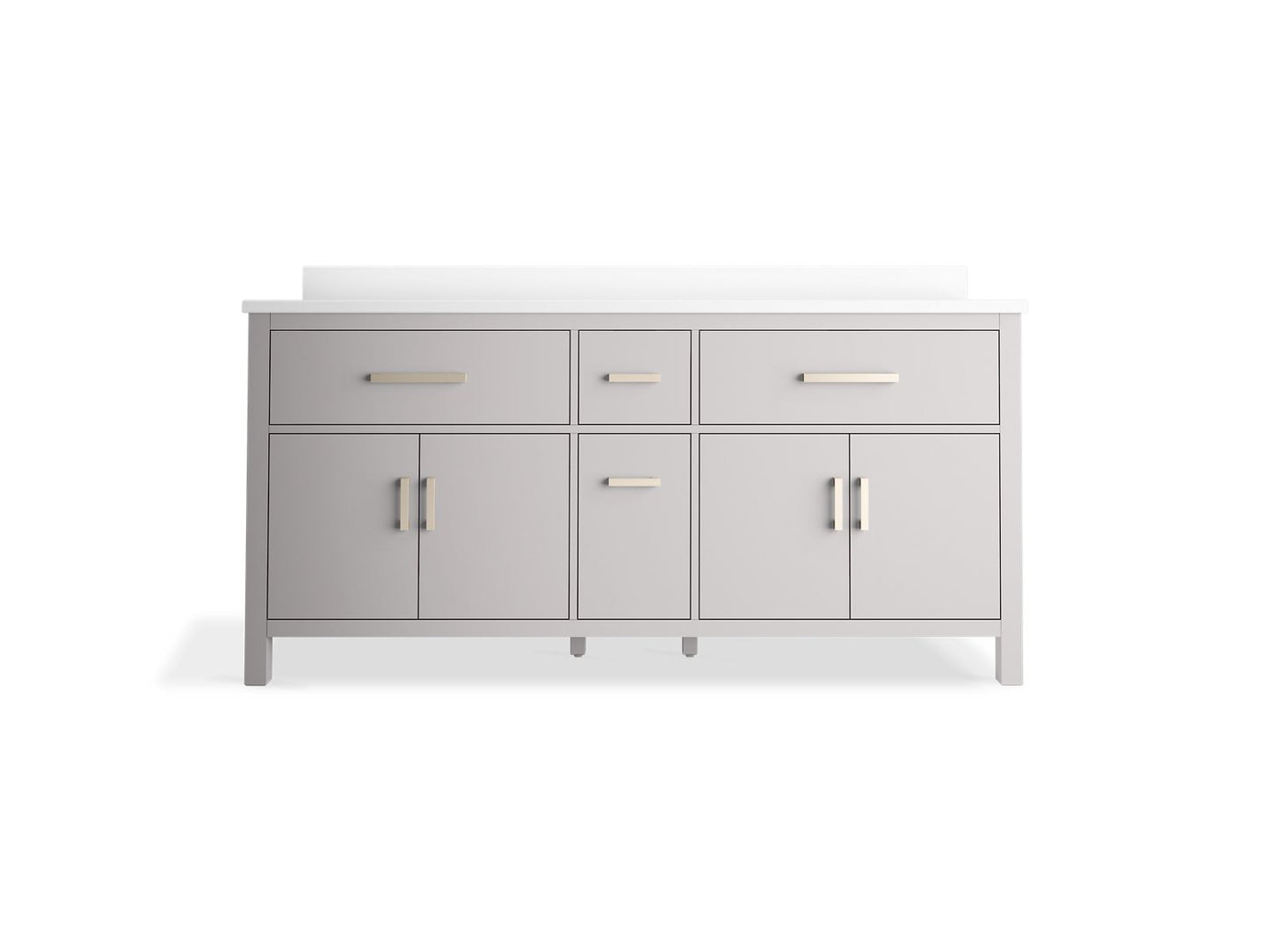 KOHLER K-40642-BD1 Kresla 72" bathroom vanity cabinet with sinks and quartz top