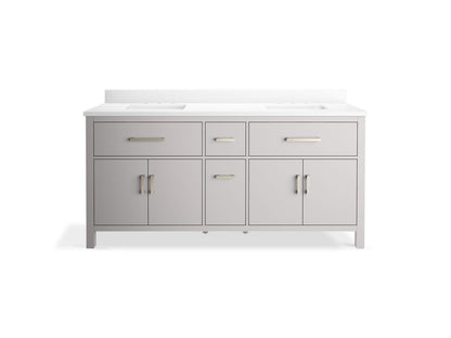 KOHLER K-40642-BD1 Kresla 72" bathroom vanity cabinet with sinks and quartz top