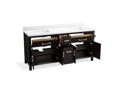 KOHLER K-40642-BD1 Kresla 72" bathroom vanity cabinet with sinks and quartz top