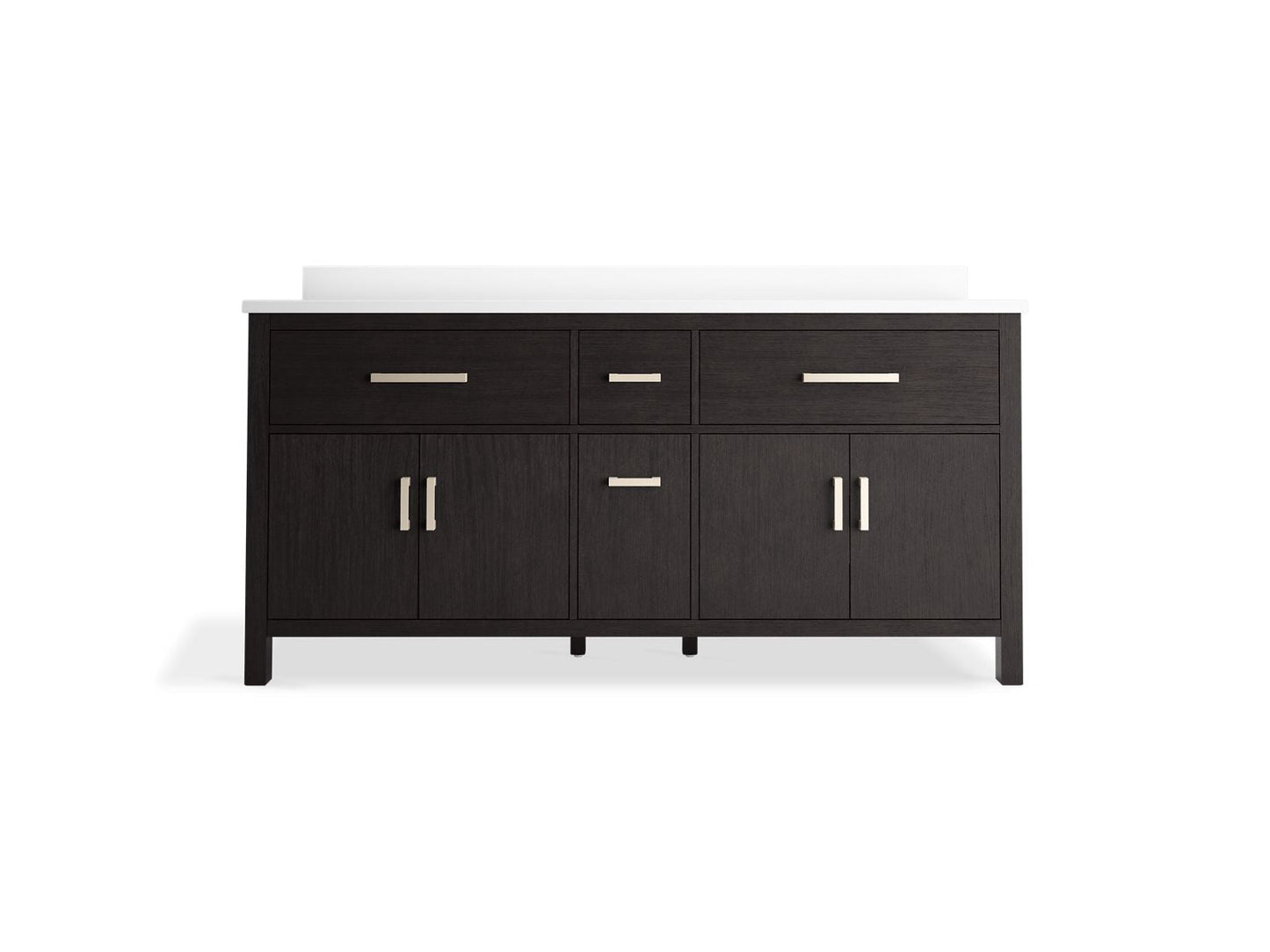 KOHLER K-40642-BD1 Kresla 72" bathroom vanity cabinet with sinks and quartz top