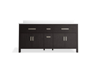 KOHLER K-40642-BD1 Kresla 72" bathroom vanity cabinet with sinks and quartz top