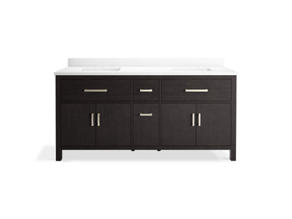 KOHLER K-40642-BD1 Kresla 72" bathroom vanity cabinet with sinks and quartz top