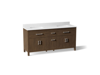 KOHLER K-40642-BD1 Kresla 72" bathroom vanity cabinet with sinks and quartz top