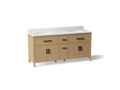 KOHLER K-40642-BD1 Kresla 72" bathroom vanity cabinet with sinks and quartz top