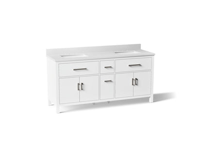 KOHLER K-40642-BD1 Kresla 72" bathroom vanity cabinet with sinks and quartz top