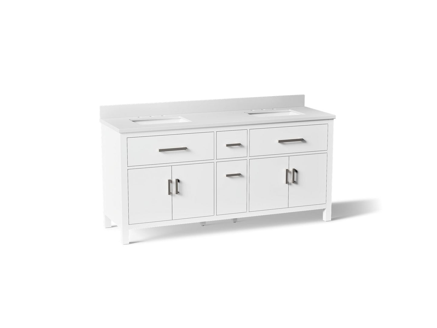 KOHLER K-40642-BD1 Kresla 72" bathroom vanity cabinet with sinks and quartz top