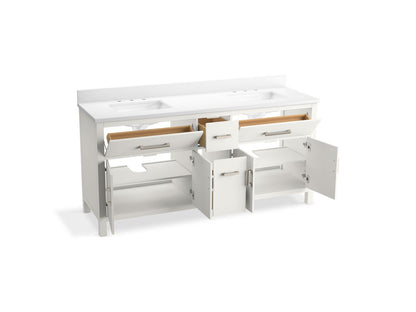 KOHLER K-40642-BD1 Kresla 72" bathroom vanity cabinet with sinks and quartz top