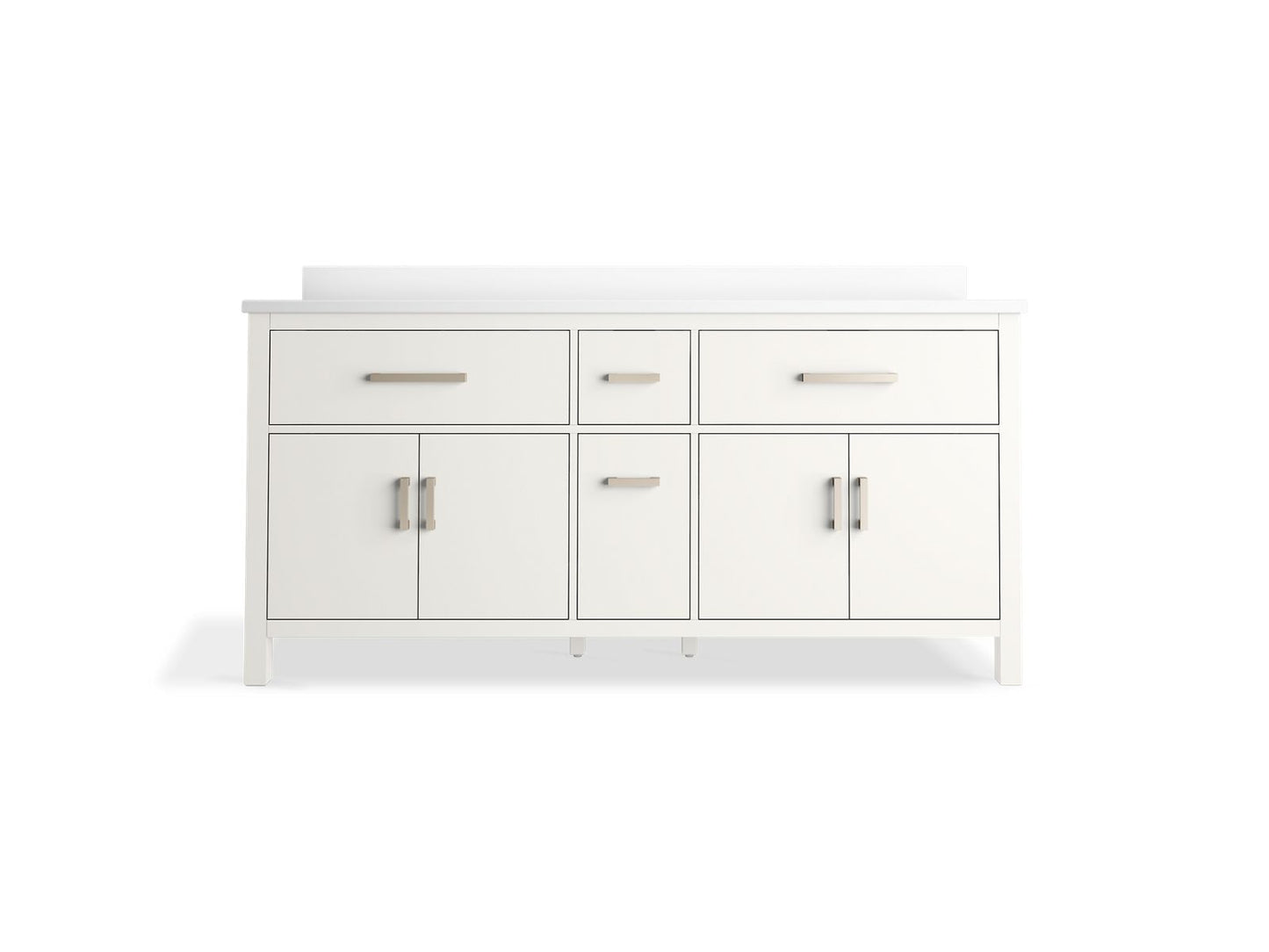 KOHLER K-40642-BD1 Kresla 72" bathroom vanity cabinet with sinks and quartz top