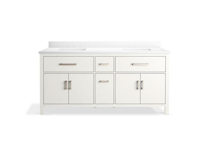 KOHLER K-40642-BD1 Kresla 72" bathroom vanity cabinet with sinks and quartz top