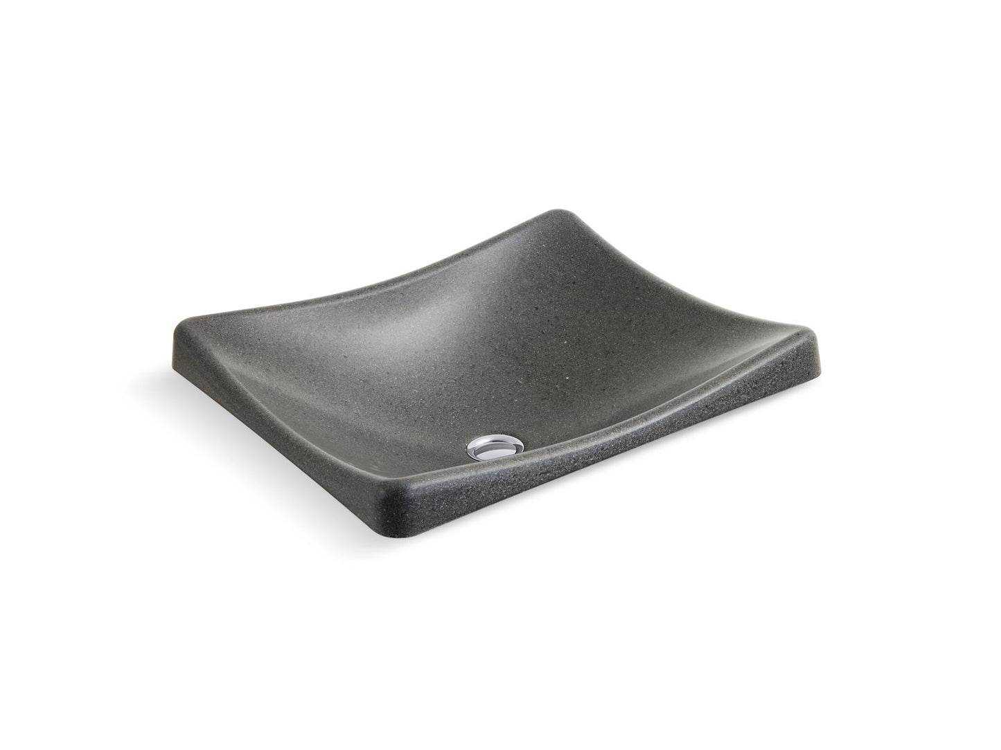 KOHLER K-41180-N WasteLAB DemiLav 17-3/4" Rectangular Vessel Bathroom Sink, No Overflow, Ashen - 3/4 view of product