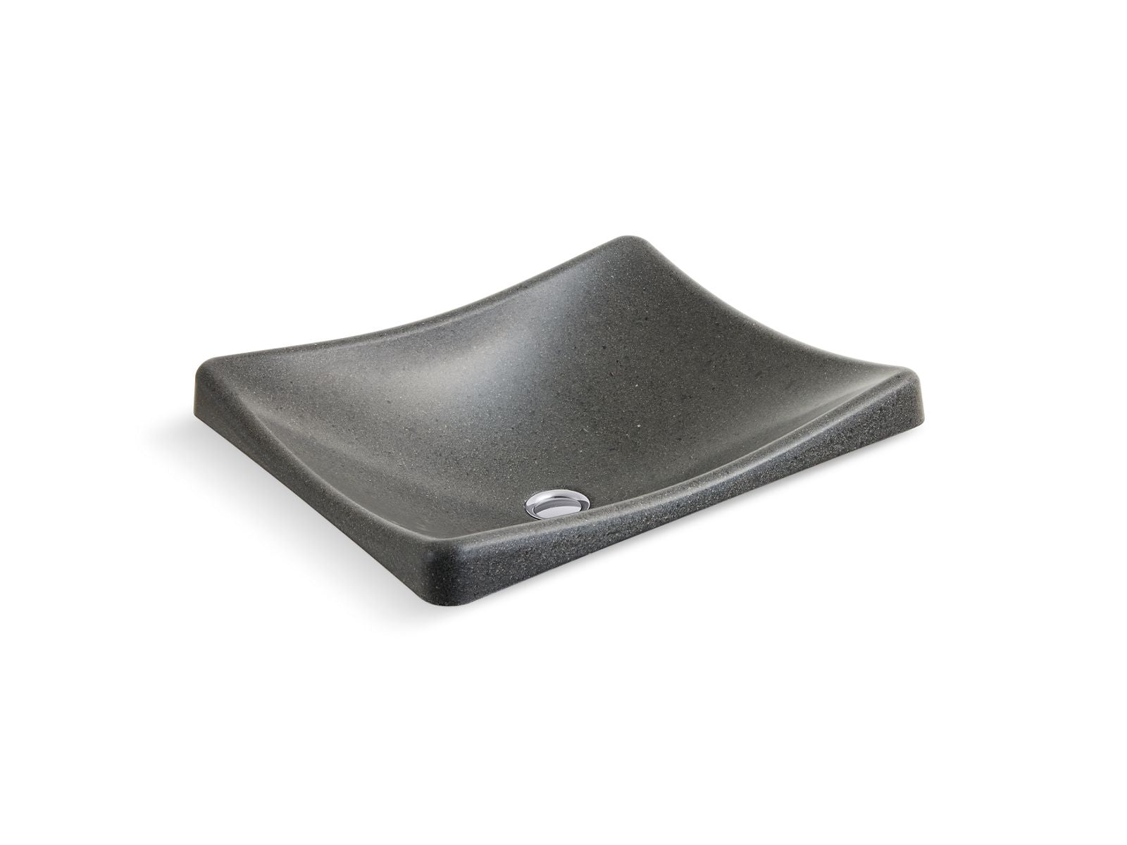 KOHLER K-41180-N WasteLAB DemiLav 17-3/4" Rectangular Vessel Bathroom Sink, No Overflow, Ashen - 3/4 view of product