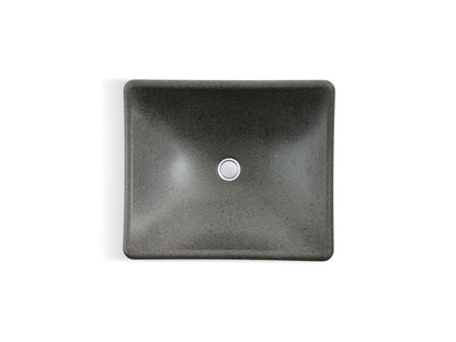 KOHLER K-41180-N WasteLAB DemiLav 17-3/4" Rectangular Vessel Bathroom Sink, No Overflow, Ashen - top view of product