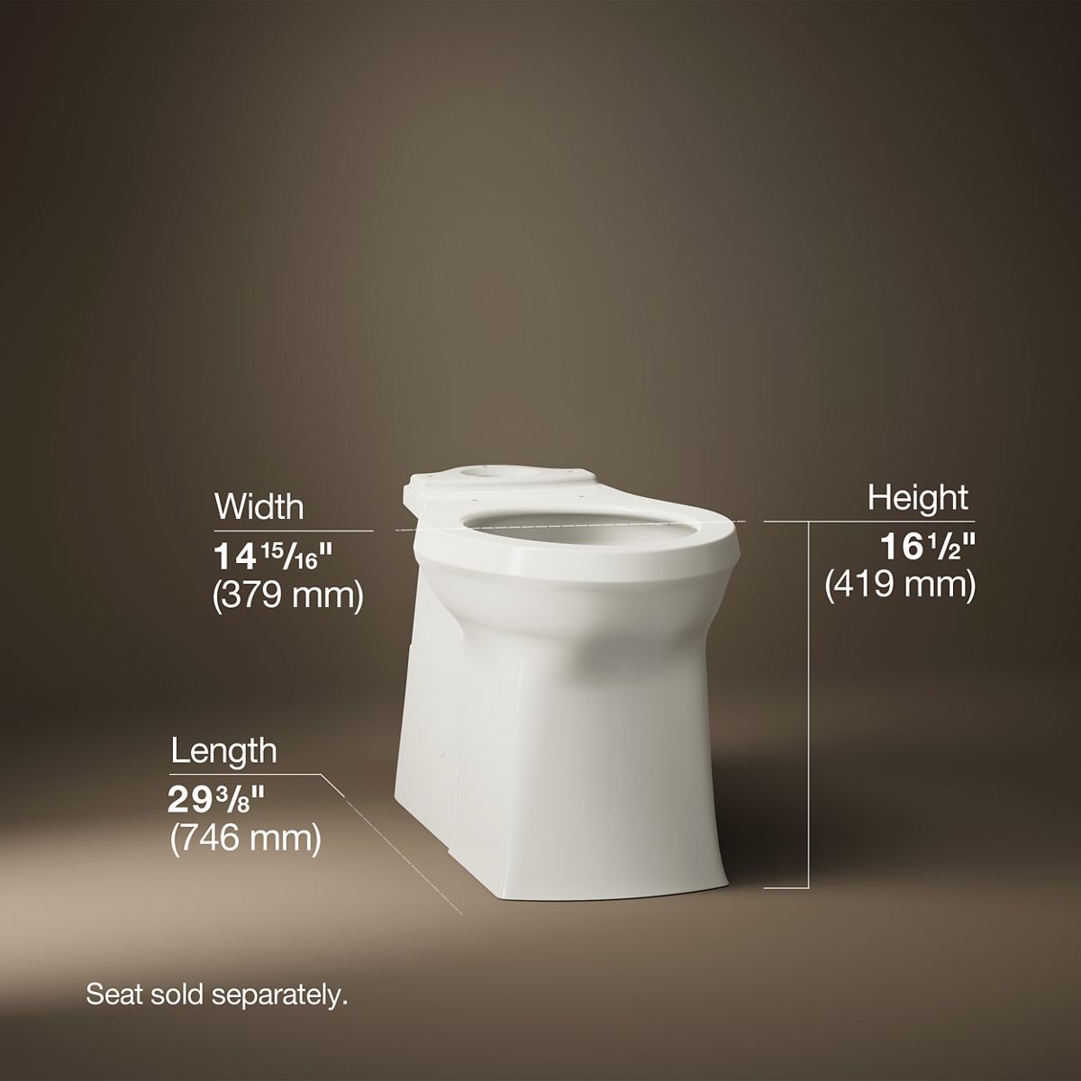 KOHLER K-4144 Corbelle Elongated toilet bowl with skirted trapway
