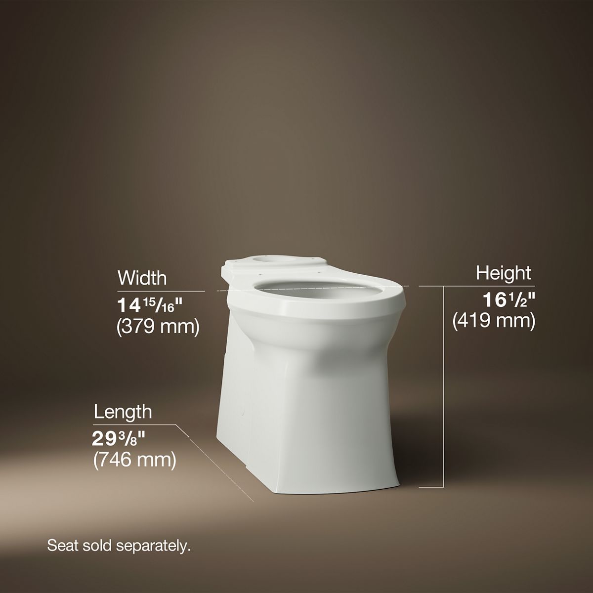 KOHLER K-4144 Corbelle Elongated toilet bowl with skirted trapway