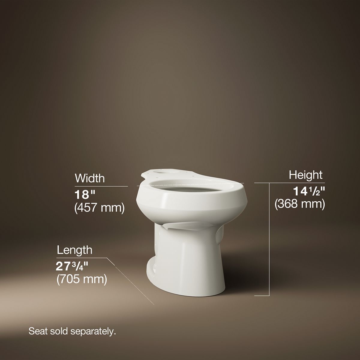 KOHLER K-4197 Wellworth Round-front toilet bowl