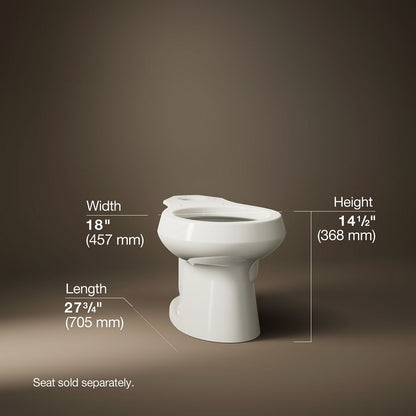 KOHLER K-4197 Wellworth Round-front toilet bowl