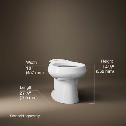 KOHLER K-4197 Wellworth Round-front toilet bowl