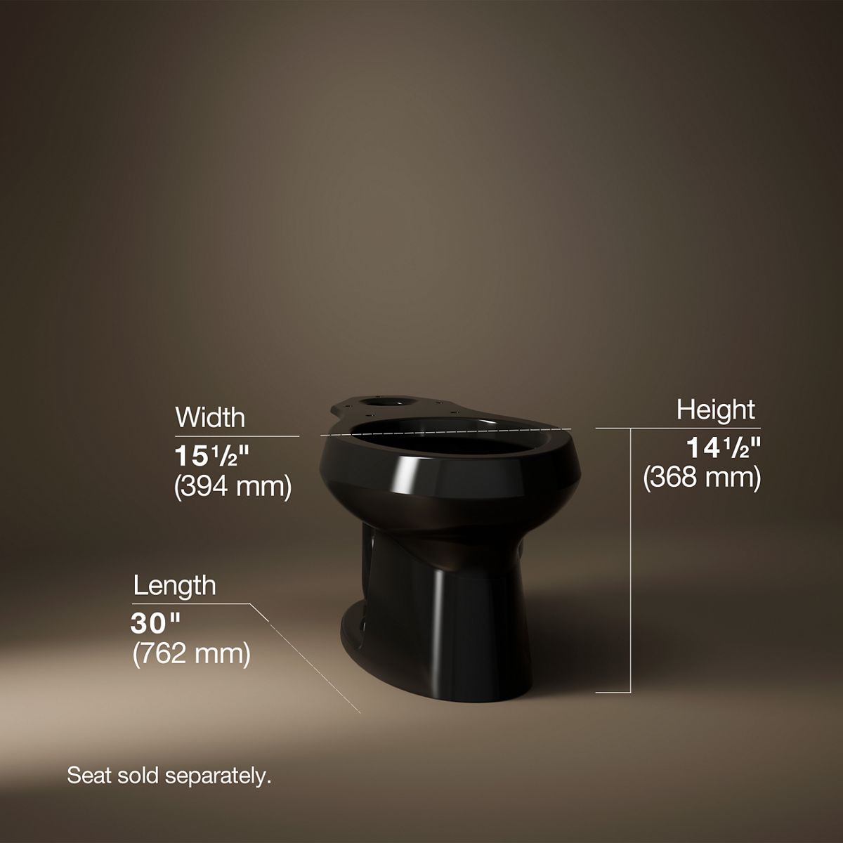 KOHLER K-4198 Wellworth Elongated toilet bowl, black black - view 4