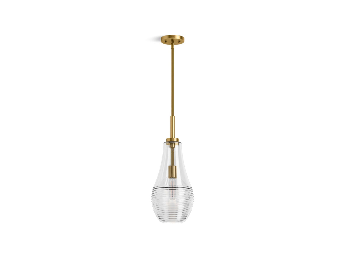 KOHLER K-42196-PE01 Simplice 8" teardrop pendant, brushed moderne brass