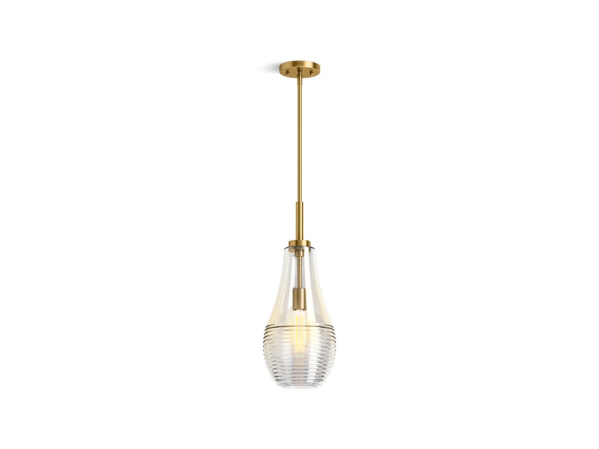 KOHLER K-42196-PE01 Simplice 8" teardrop pendant, brushed moderne brass - view 2