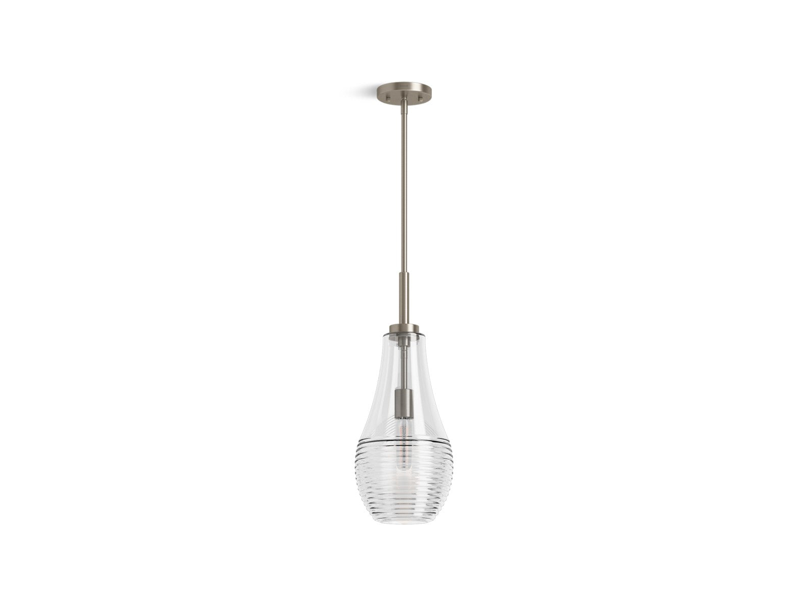 KOHLER K-42196-PE01 Simplice 8" teardrop pendant, brushed nickel
