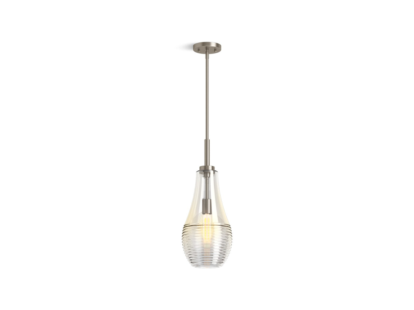 KOHLER K-42196-PE01 Simplice 8" teardrop pendant, brushed nickel - view 2
