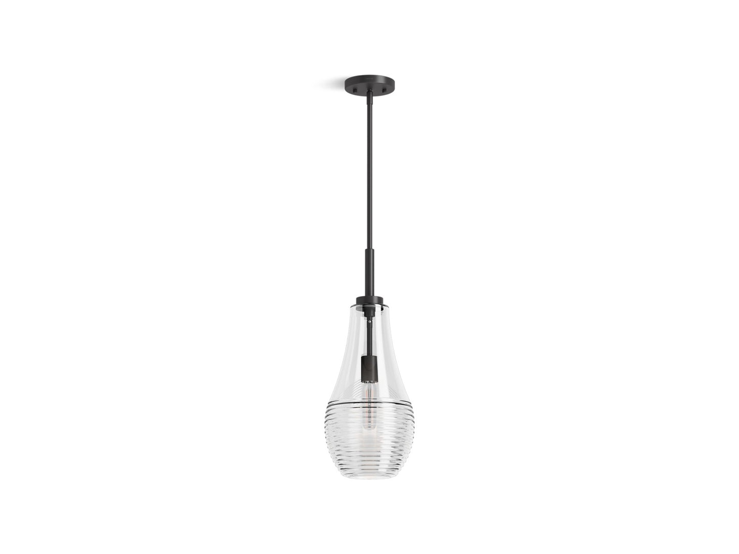 KOHLER K-42196-PE01 Simplice 8" teardrop pendant, matte black