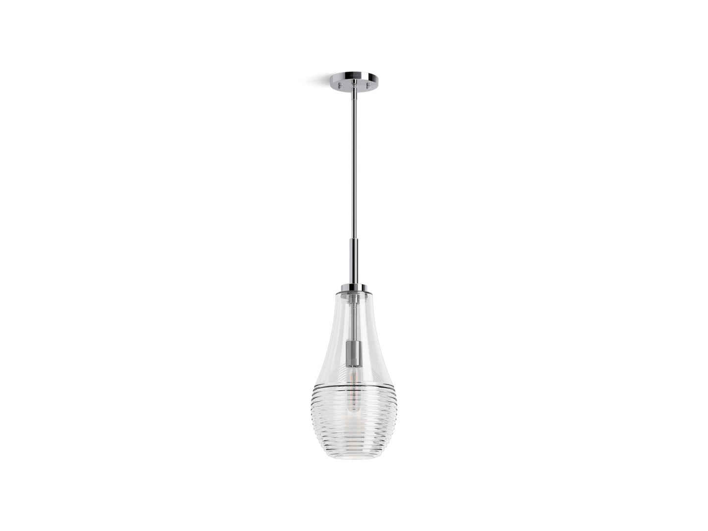 KOHLER K-42196-PE01 Simplice 8" teardrop pendant, polished chrome