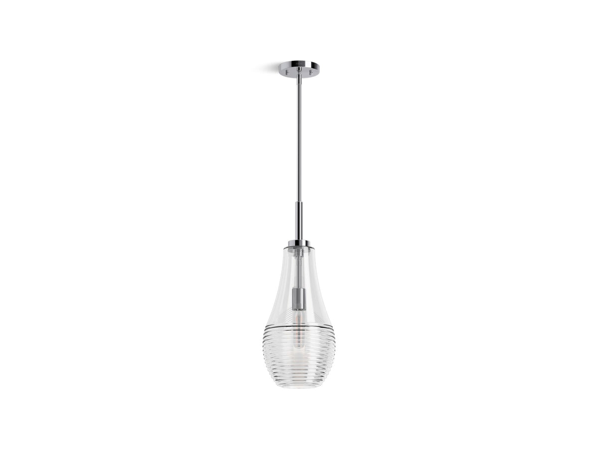 KOHLER K-42196-PE01 Simplice 8" teardrop pendant, polished chrome