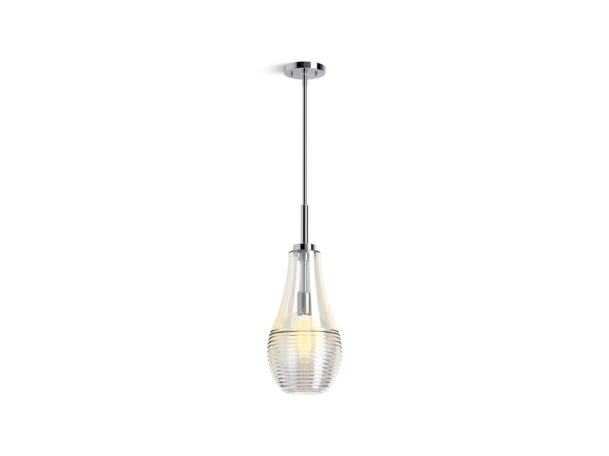 KOHLER K-42196-PE01 Simplice 8" teardrop pendant, polished chrome - view 2