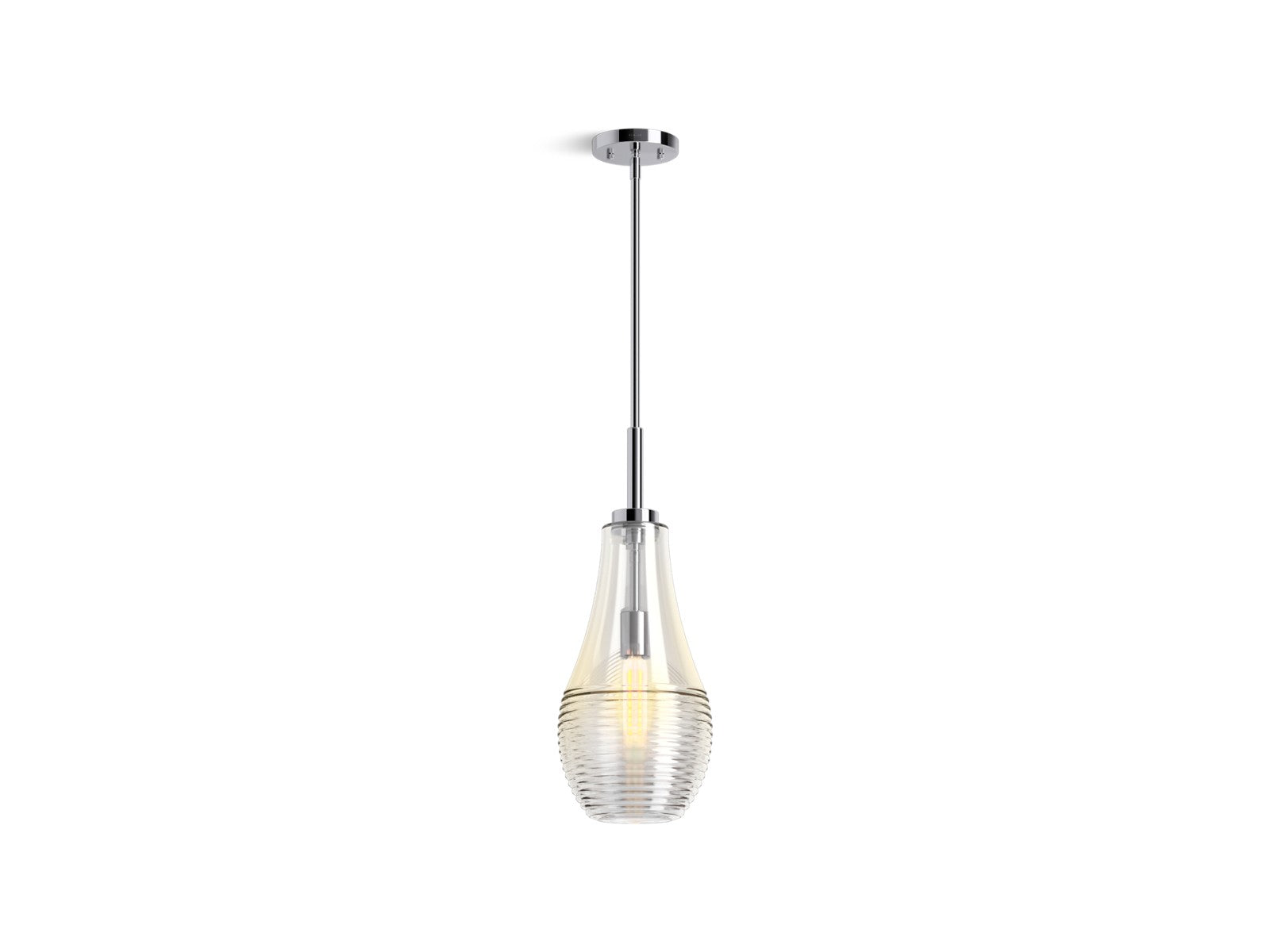 KOHLER K-42196-PE01 Simplice 8" teardrop pendant, polished chrome - view 2