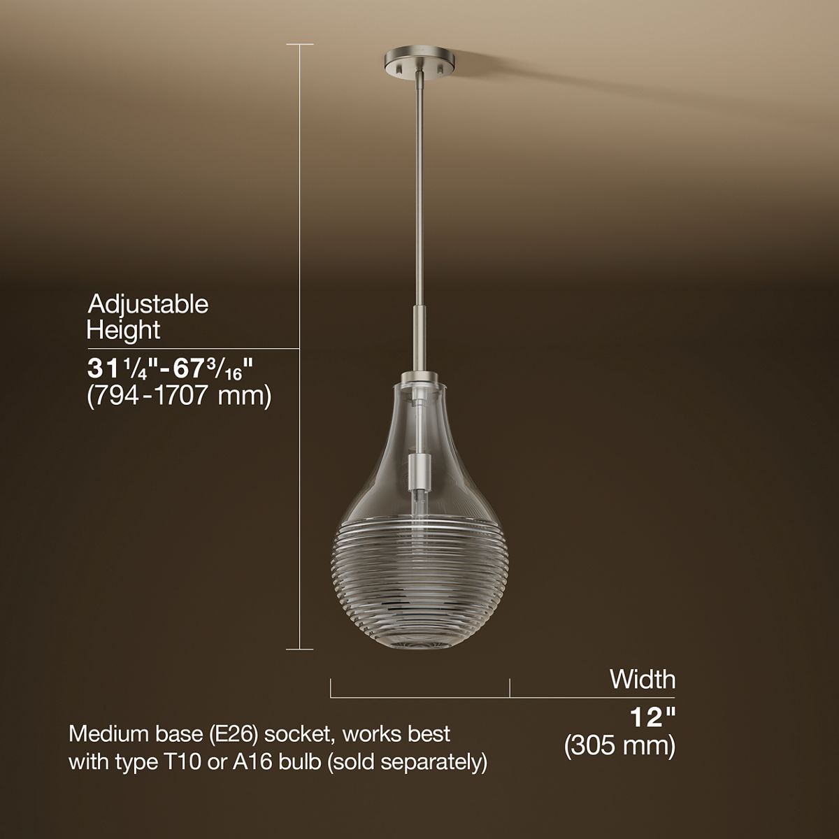 3/4 view of product with dimensions