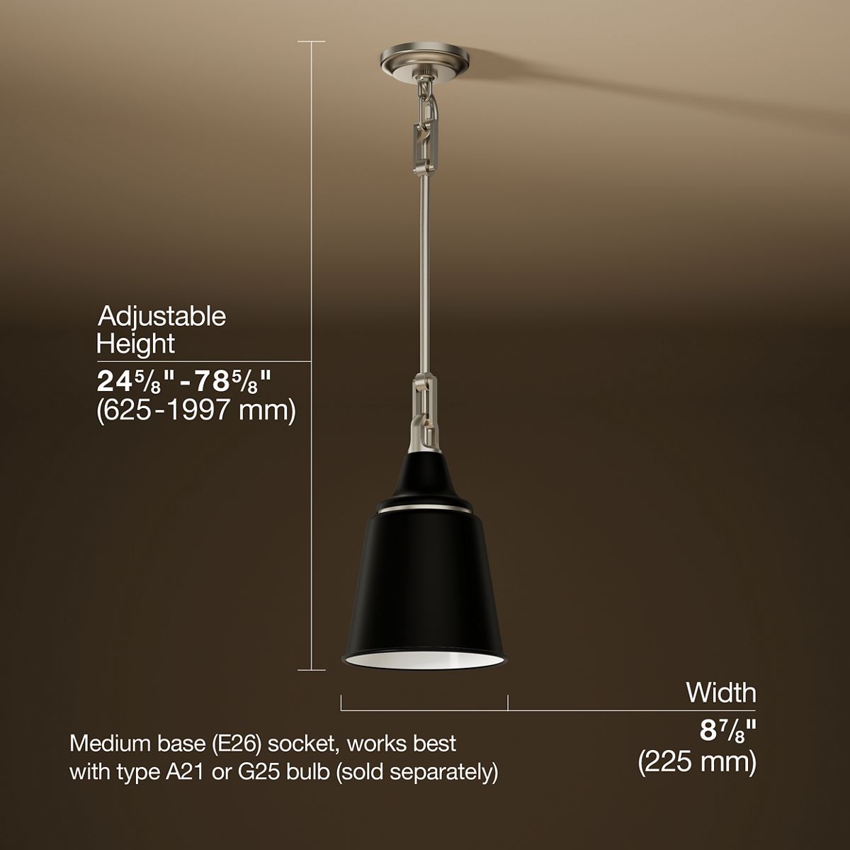 3/4 view of product with dimensions