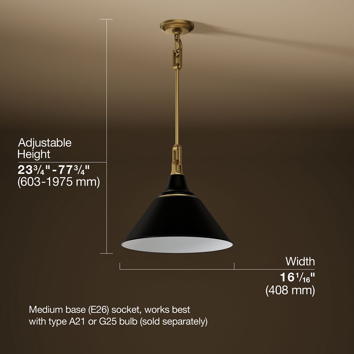 3/4 view of product with dimensions