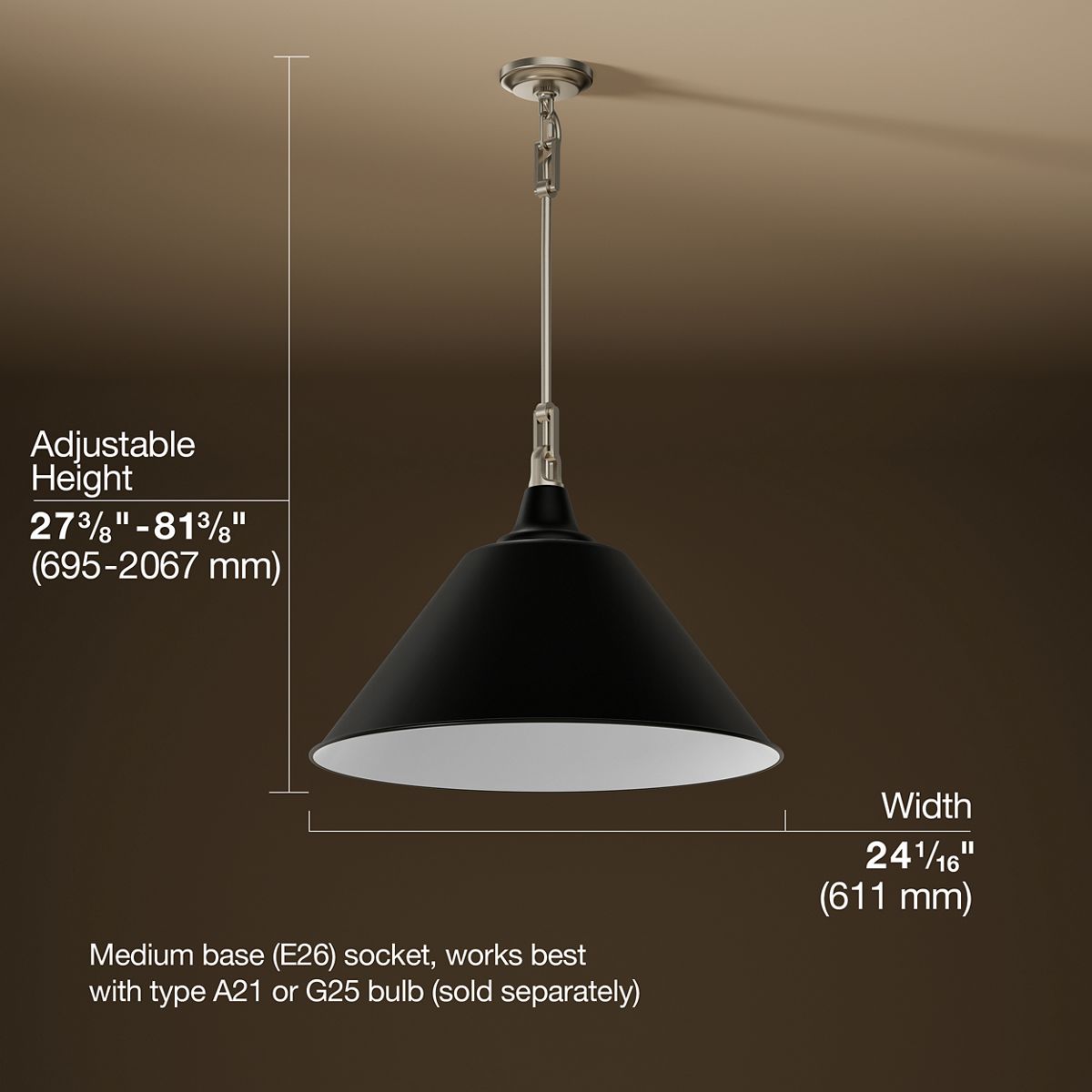 3/4 view of product with dimensions