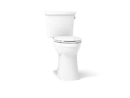 KOHLER K-43201-RA Kelston Tall Two-piece Elongated Toilet, 1.28 GPF, White - 3/4 view of product