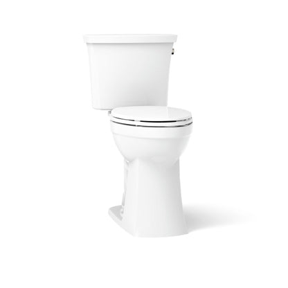 KOHLER K-43201-RA Kelston Tall Two-piece Elongated Toilet, 1.28 GPF, White - 3/4 view of product