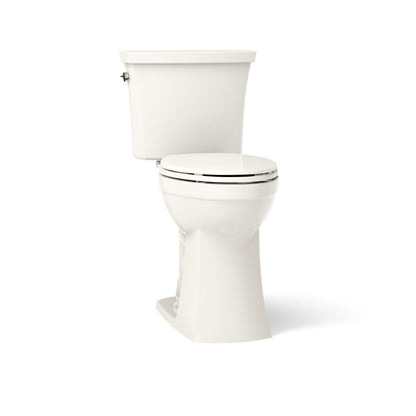 KOHLER K-43201 Kelston Tall Two-piece Elongated Toilet, 1.28 GPF, Biscuit - 3/4 view of product
