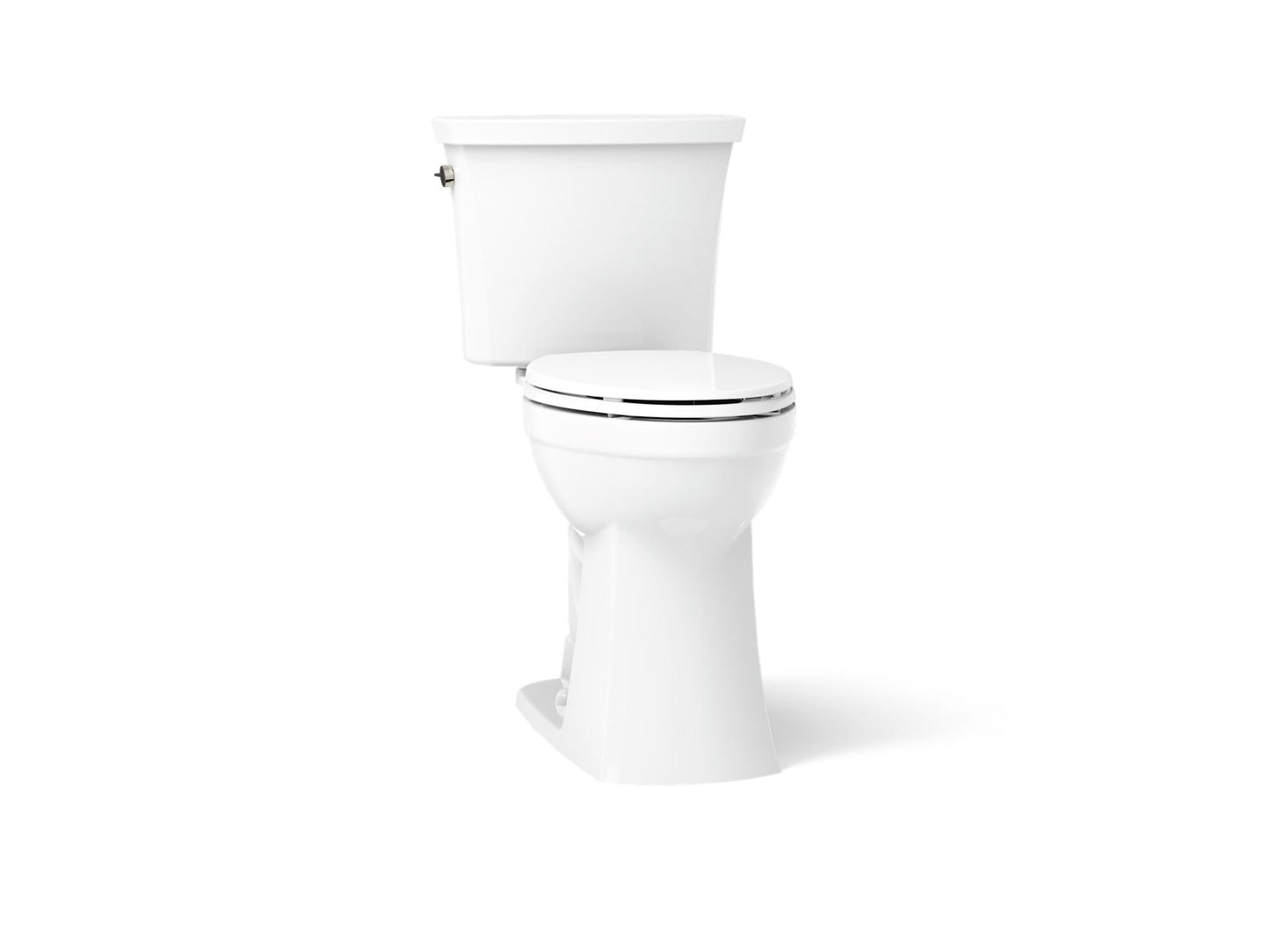 KOHLER K-43201 Kelston Tall Two-piece Elongated Toilet, 1.28 GPF, White - 3/4 view of product