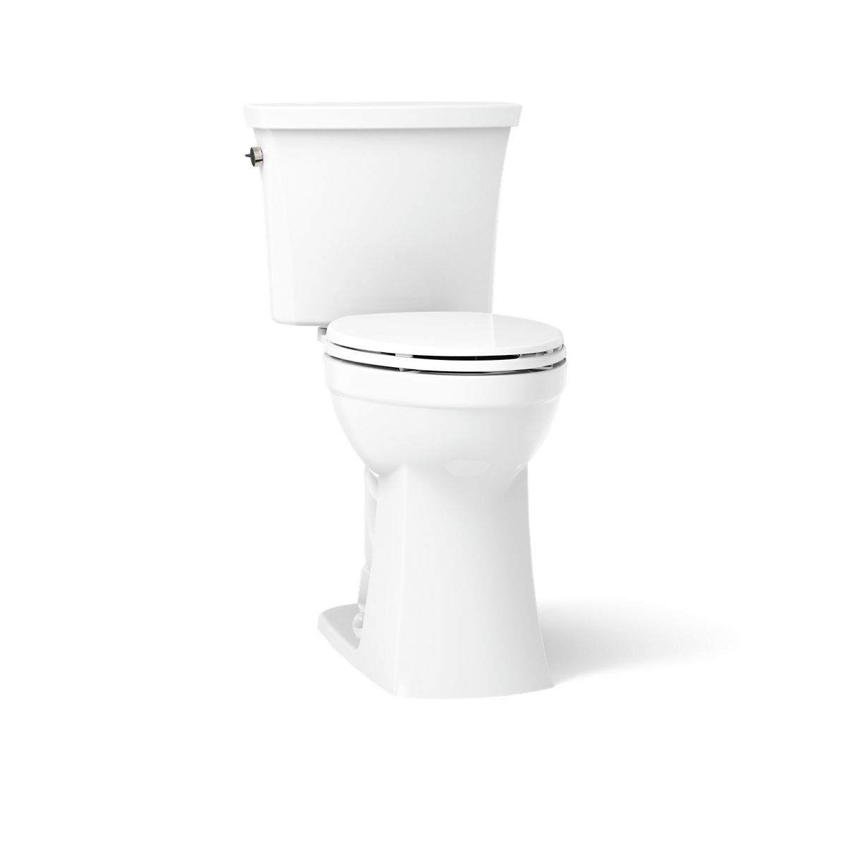 KOHLER K-43201 Kelston Tall Two-piece Elongated Toilet, 1.28 GPF, White - 3/4 view of product