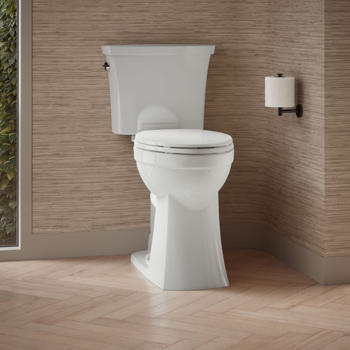 KOHLER K-43201 Kelston Tall Two-piece Elongated Toilet, 1.28 GPF, White - image focused on single product story