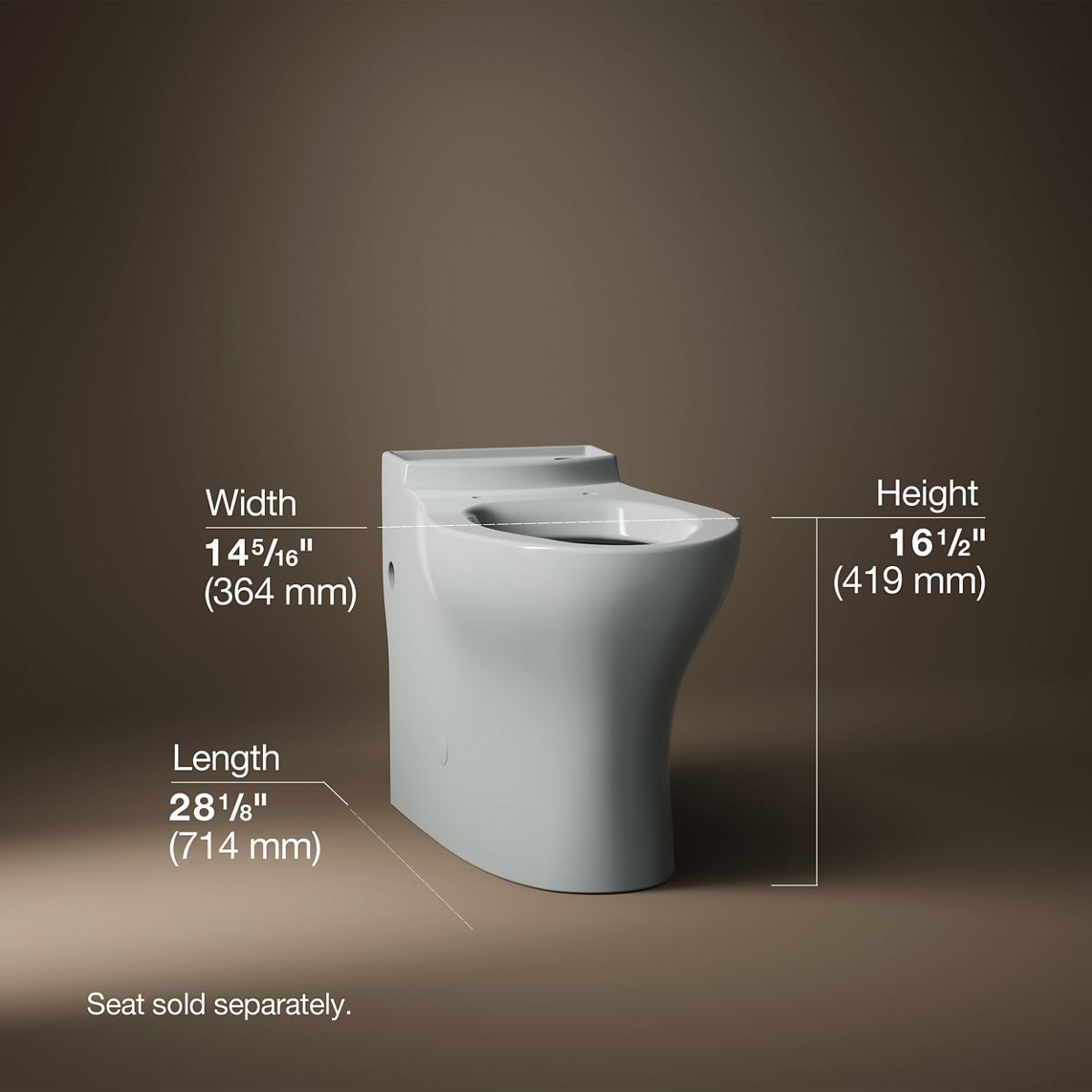 KOHLER Persuade Elongated toilet bowl with skirted trapway