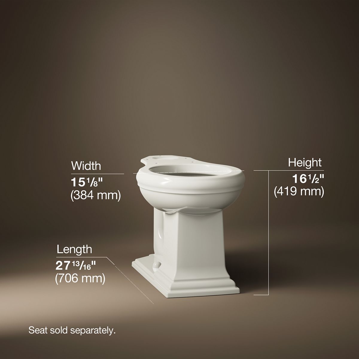 KOHLER K-4387 Memoirs Round-front bowl with concealed trapway