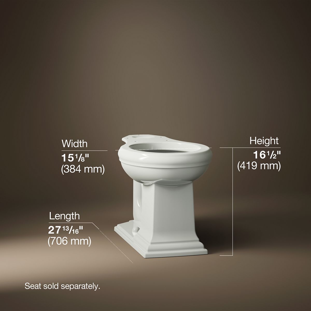 KOHLER K-4387 Memoirs Round-front bowl with concealed trapway