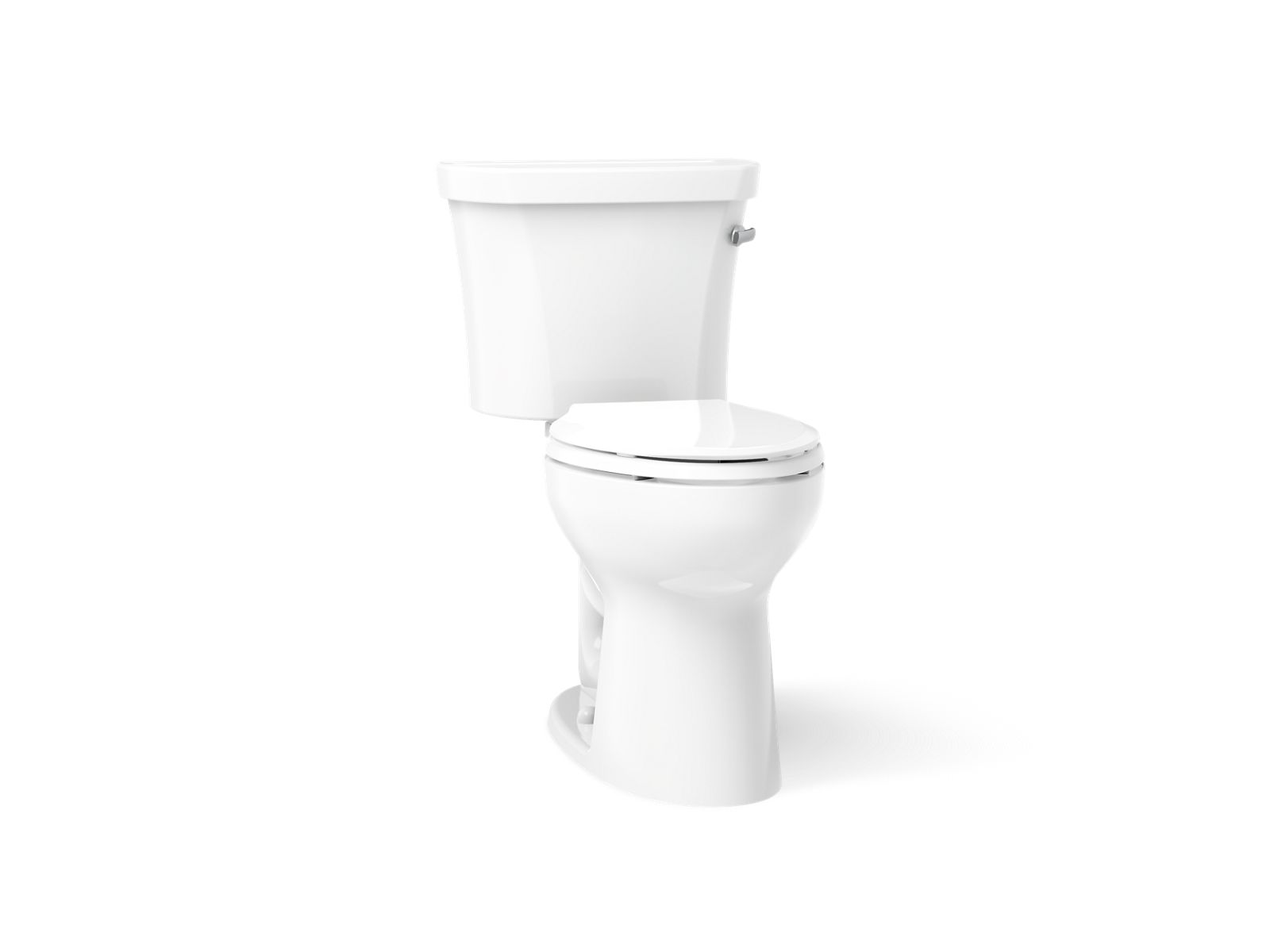 KOHLER K-43949-RA Highline Two-piece Elongated Toilet, 1.28 GPF, White - 3/4 view of product