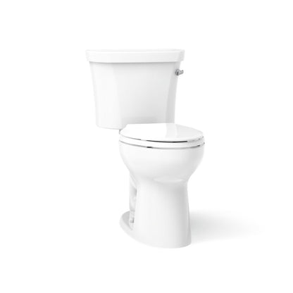 KOHLER K-43949-RA Highline Two-piece Elongated Toilet, 1.28 GPF, White - 3/4 view of product