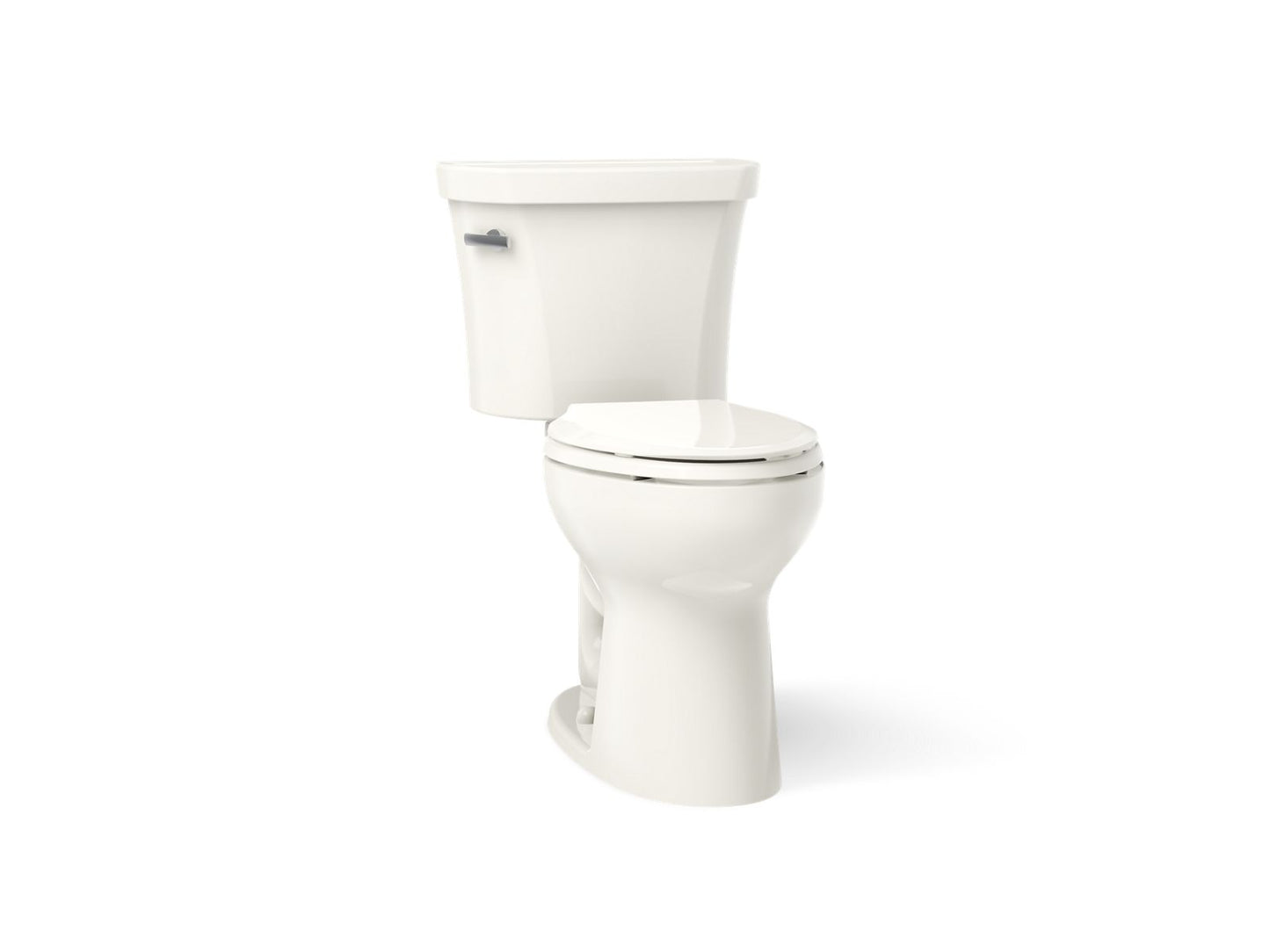 KOHLER K-43949 Highline Two-piece Elongated Toilet, 1.28 GPF, Biscuit - 3/4 view of product
