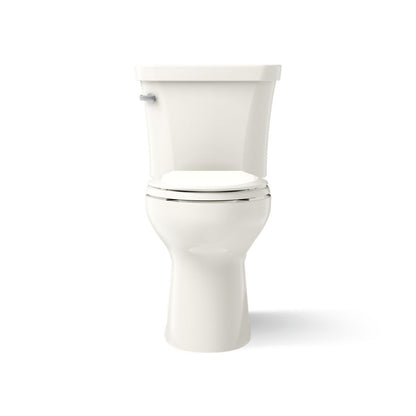 KOHLER K-43949 Highline Two-piece Elongated Toilet, 1.28 GPF, Biscuit - front view of product