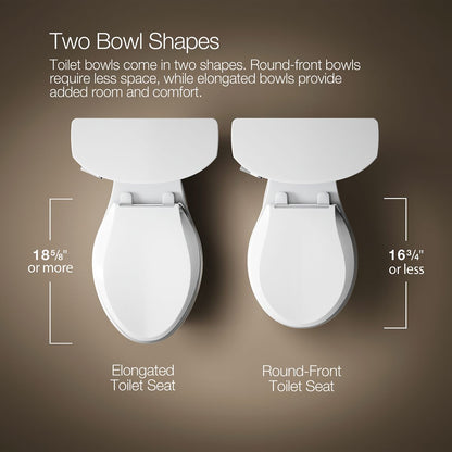 KOHLER K-43949 Highline Two-piece Elongated Toilet, 1.28 GPF, Biscuit - Detail image of a product feature